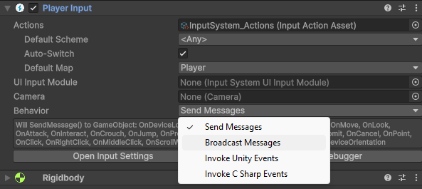 player input component