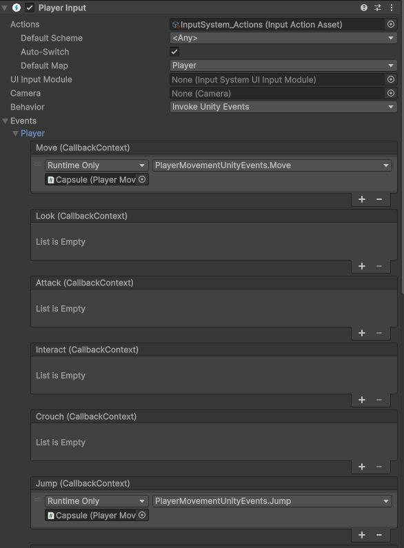 player input unity event