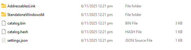 addressables build target directory