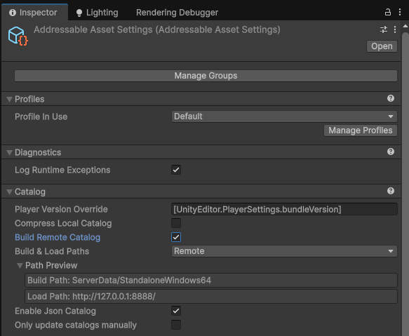 enable remote catalog