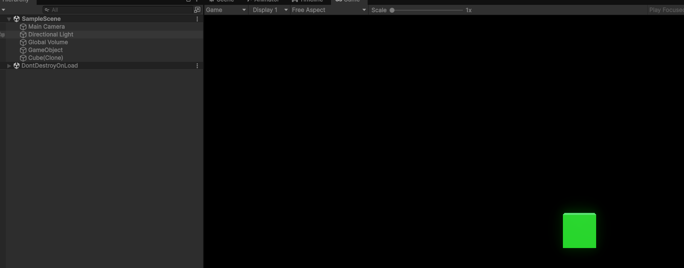 load green cube success