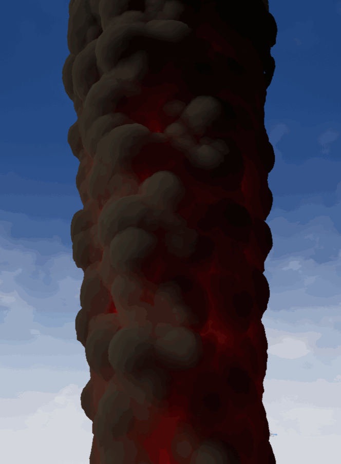 billowy smoke pillar